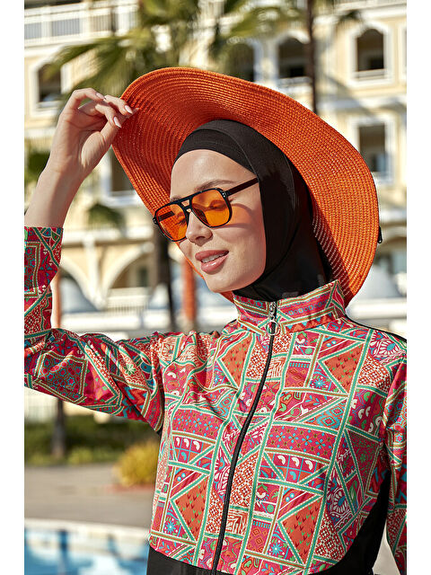 Remsa Mayo Kurdele Detaylı Hasır Şapka Turuncu RŞ-75 - S000121912-20013