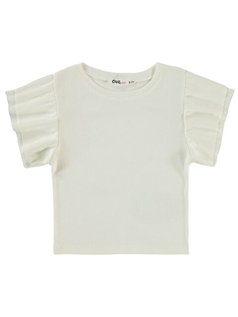 Civil Girls Kız Çocuk Tişört 6-9 Yaş Ekru