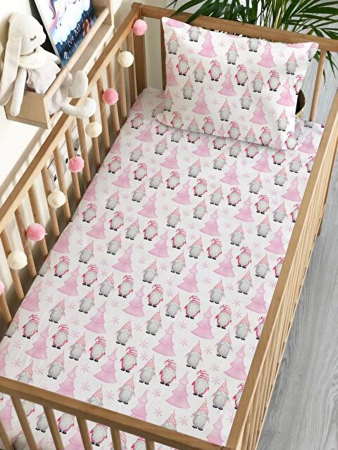 Evmila Yılbaşı Tema Baba Desen Baskılı Bebek Boy Lastikli Çarşaf Seti 60x120 cm - S000089231-23173