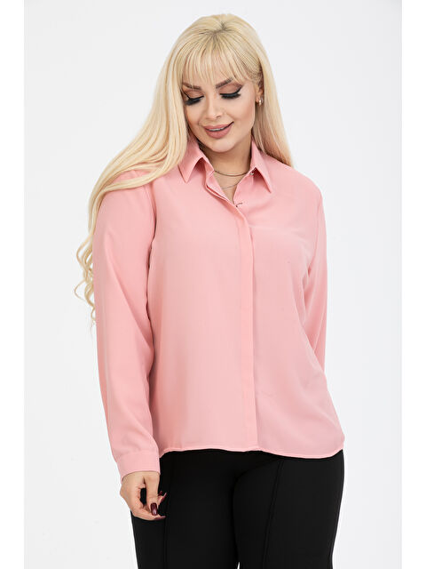 Pera Moda Jessica Büyük Beden Gömlek - S000315532-7152