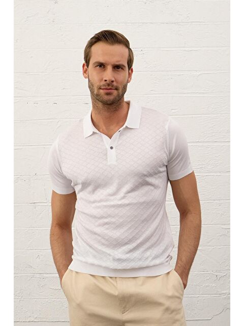 Danger Erkek Yumuşak Dokulu Slim-Fit Kalıp Polo Yaka İnce Triko Tişört - S000167886-20063