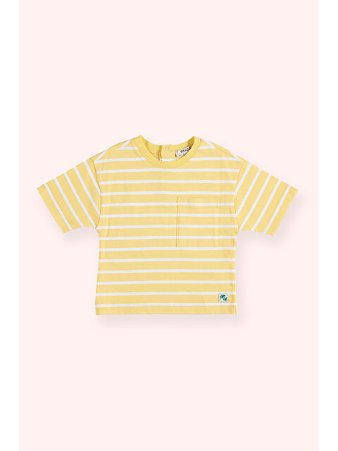 Panço Erkek Bebek Çizgili Sarı Tişört - S000268976-20072