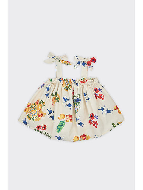 Panço Kız Çocuk Desenli Bej Bluz - S000274186-19928