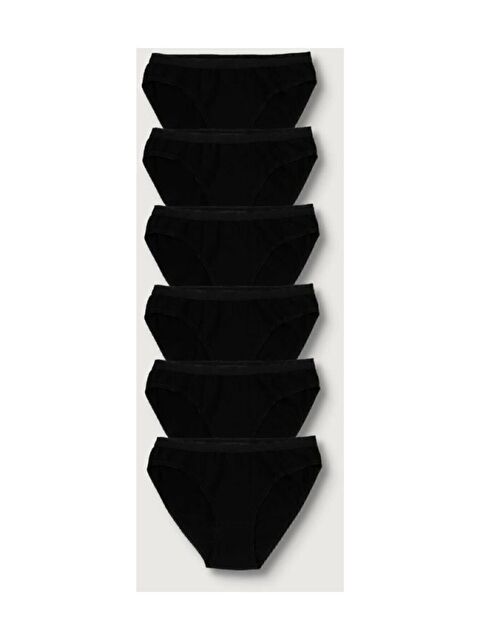 Tutku 6'lı Kadın Siyah Kaliteli Bikini Slip Külot - S000353897-19351