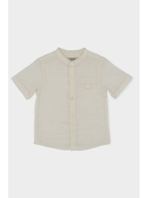 Panço Erkek Bebek Kısa Kollu Bej Gömlek - S000269632-19928