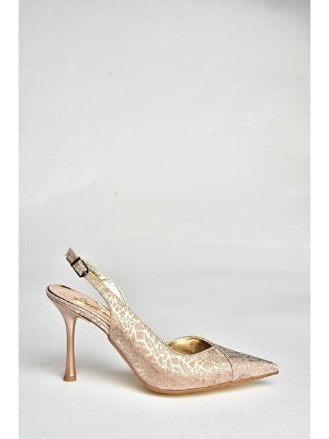 Fox Shoes U2462295 Altın Kadın Topuklu Ayakkabı