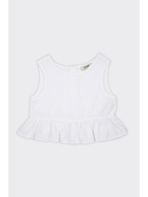 Panço Kız Çocuk Fırfır Detaylı Beyaz Bluz - S000249836-20063