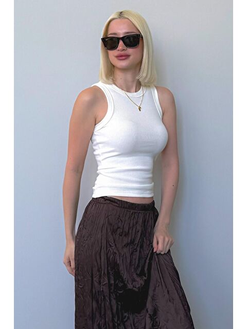 Madmext Beyaz Kalın Askılı Regular Kesim Basic Atlet Mg2059 - S000175631-20063