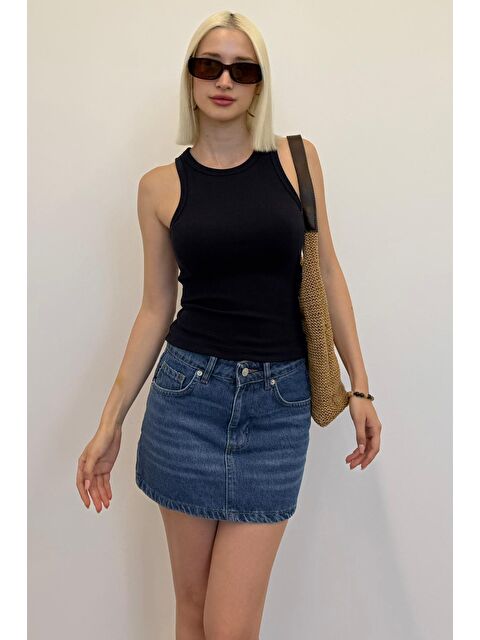 Madmext Siyah Kalın Askılı Regular Kesim Basic Atlet Mg2059 - S000175631-19351