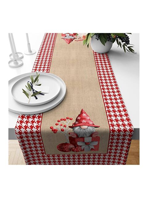 Evmila Yılbaşı Özel Hediye Kutusundan Çıkan Cüce Desenli Runner 40x140 cm - S000085513-23173