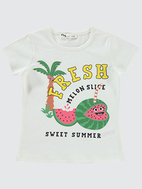 Civil Girls Kız Çocuk Tişört 2-5 Yaş Ekru