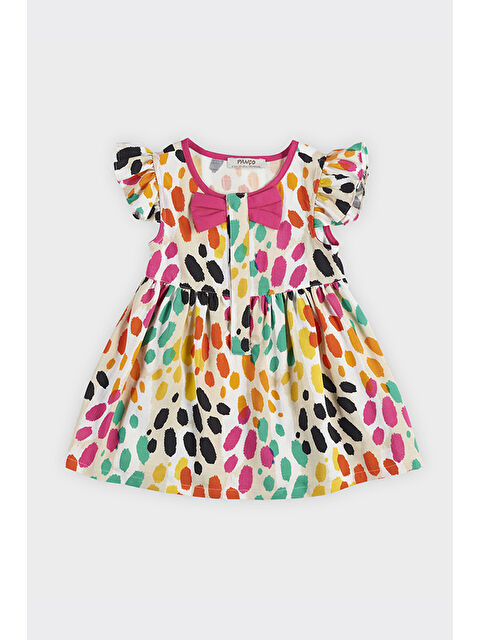 Panço Kız Bebek Leopar Desenli Bej Elbise - S000253512-19928