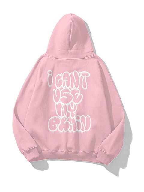 Trendseninle Kadın Pembe  I Can't Use My Brain Sweatshirt - S000107343-20024