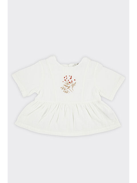 Panço Kız Çocuk Nakış Detaylı Ekru Bluz - S000249835-19965