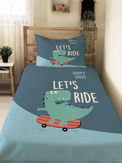 Evmila Dinozor Desen Tek Kişilik Çocuk Pike Takımı - S000032395-23173