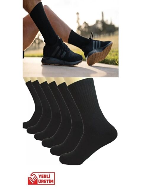 Ozzy Socks 6 Çi̇ft Si̇yah Di̇ki̇şsi̇z Pamuklu Teni̇s Uni̇sex Soket Çorap - S000353691-19351