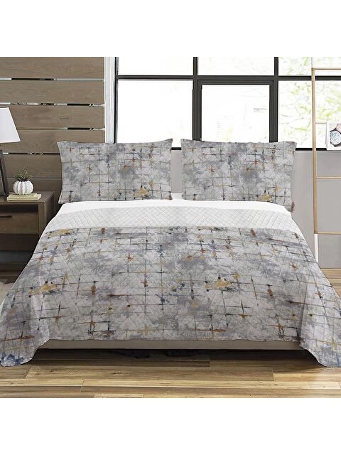 Evmila Modern Desen Çift Kişilik Baskılı Pike (200x220 Cm) Renkli - S000028849-23173