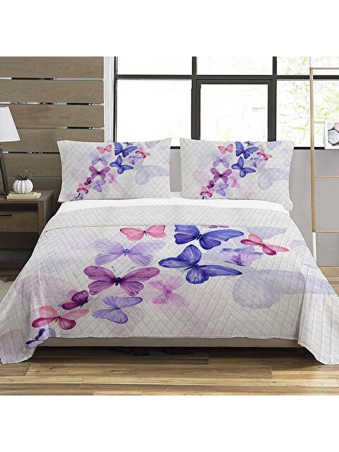 Evmila Modern Desen Çift Kişilik Baskılı Pike (200x220 Cm) Renkli - S000028848-23173