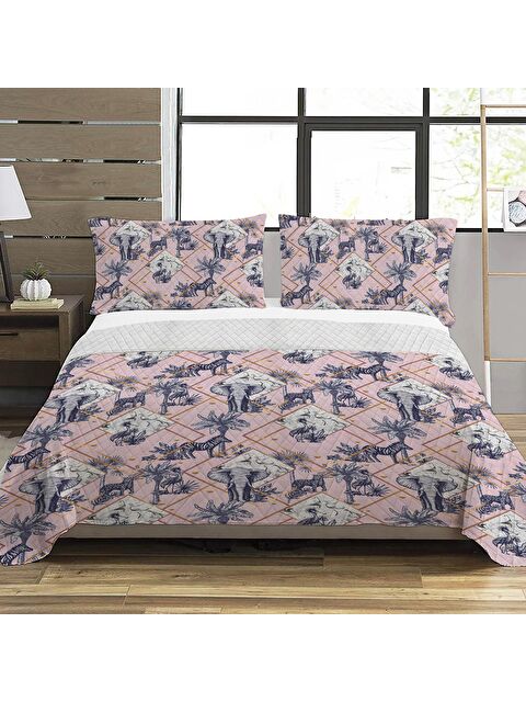 Evmila Modern Desen Çift Kişilik Baskılı Pike (200x220 Cm) Renkli - S000028853-23173