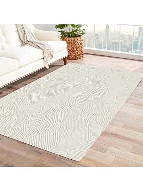 Jassrug Rölyef Halı 80X150 Garden Krem KREM - S000483246-3162
