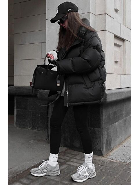 Madmext Siyah Basic Kadın Şişme Mont Mg1582 - S000056693-19351