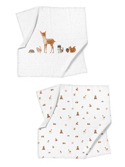 Casadora Baby Forest Amigos %100 Pamuk Müslin Örtü Seti - (90x90 cm 2'li) - S000064603-37243