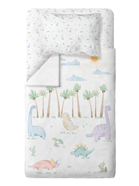 Casadora Baby Dino 100% Pamuk, Saten Tek Kişilik Çocuk Nevresim Takımı - S000218251-37243