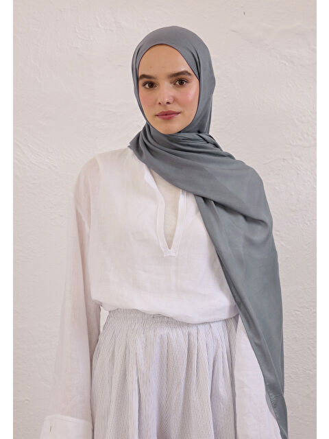 Fresh Scarfs Soft Viskon Şal Mavi-Gri