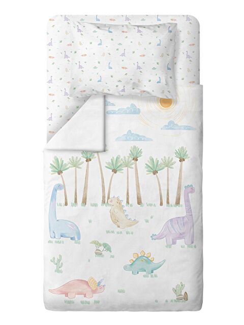 Casadora Baby Dino 100% Pamuk, Saten Tek Kişilik Çocuk Nevresim Takımı - S000217275-44