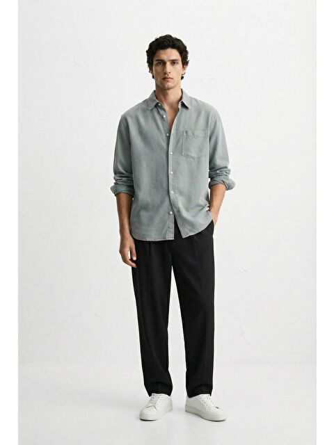 Abluka Online Erkek Oversize Yıkamalı Gömlek Gri - S000365706-20600