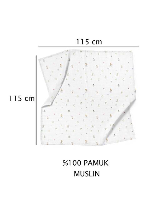 Casadora Baby Circus %100 Pamuk Müslin Örtü - 115x115 cm - S000064605-37243