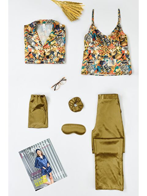 For You Moda 6'lı Desenli Yeşil Pijama Takımı - S000026756-18194