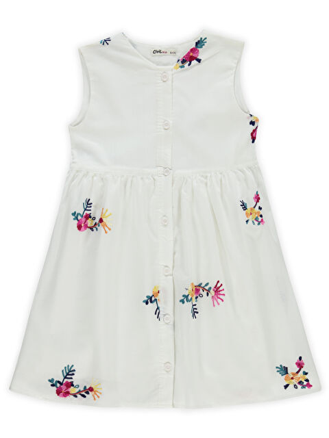 Civil Girls Kız Çocuk Elbise 6-9 Yaş Ekru