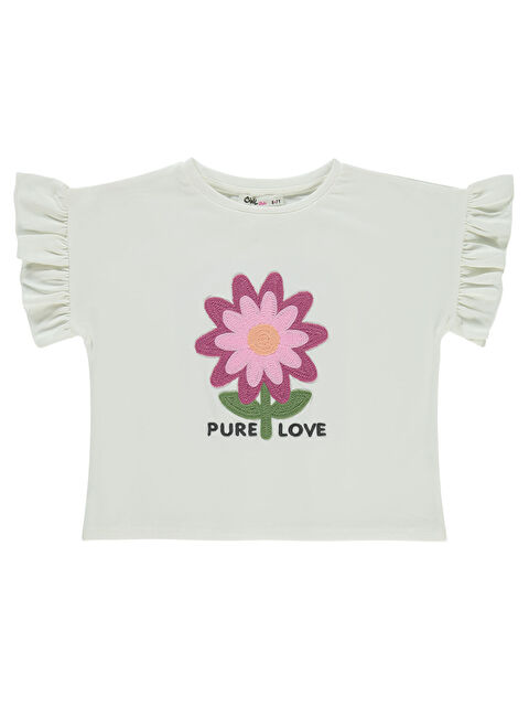 Civil Girls Kız Çocuk Tişört 6-9 Yaş Ekru