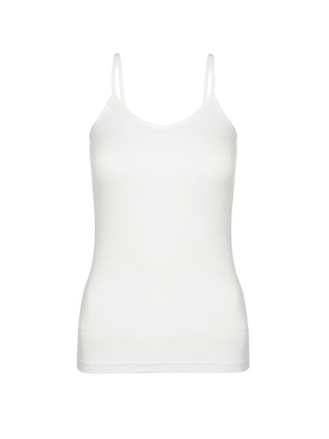 Tolin Kadın İp Askılı Pamuklu Likralı Beyaz Atlet 1223 - S000066822-20063