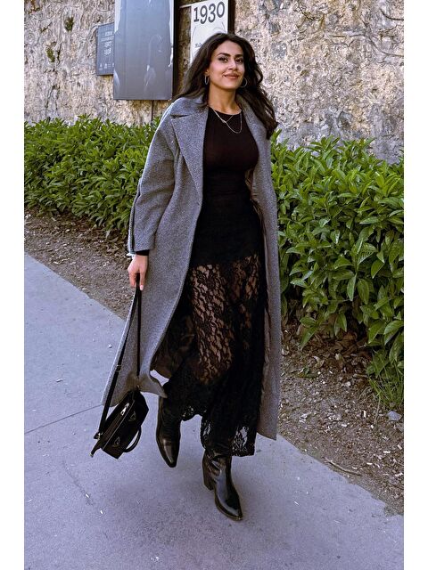 Madmext Siyah Dantel Kadın Etek Mg2338 - S000355403-19351