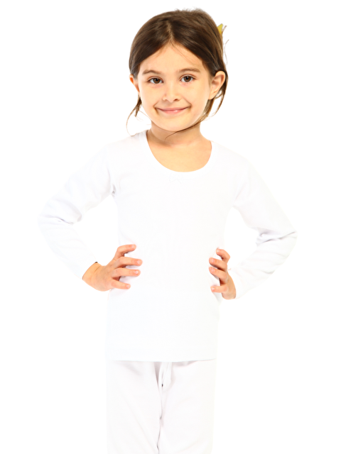 Tolin Kız Çocuk Uzun Kollu Termal İçlik Takım Beyaz 8490 - S000075063-20063