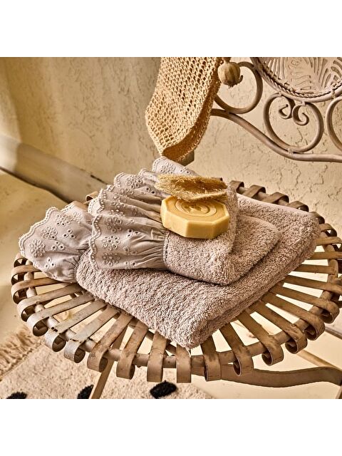 Evidea Soft Fırfırlı El Havlusu - Krem - 30x50 cm - S000365842-19966