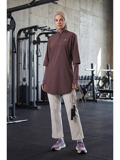 Haşema Active H-Per Fit Lazer Kesim Detaylı Mor Tesettür Antrenman Üstü Act-33 - S000490394-20042