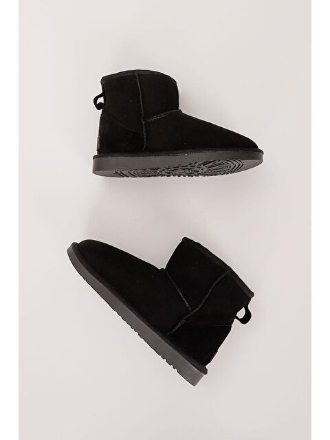 GÖNDERİ(R) SİYAH Hakiki Post Kısa Kadın Kürklü Bot 34045 - S000067956-19351