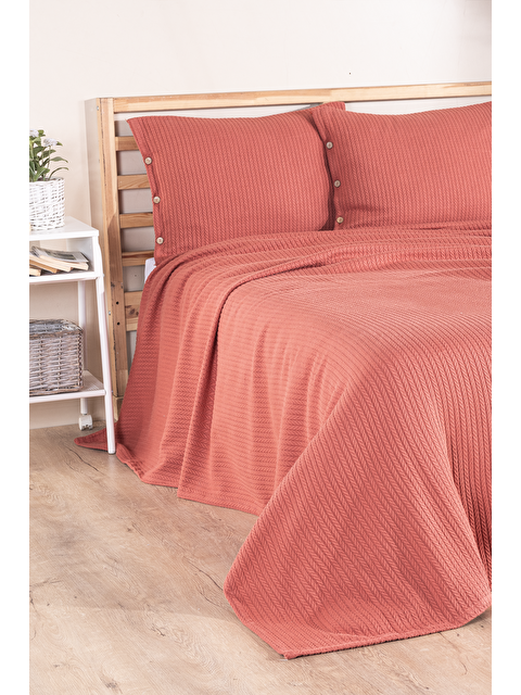 Tabu Home Kiremit Örgü Tek Kişilik Pike Yatak Örtüsü - S000413054-18657
