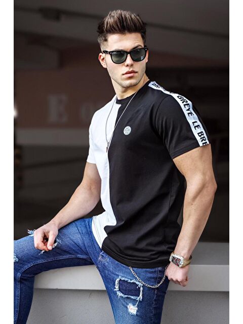 Madmext Erkek Baskılı Siyah %100 Pamuk Tişört 5398 - S000015918-19351
