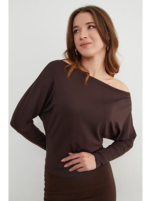 Fullamoda Basic Kayık Yaka Yarasa Kol Bluz - S000470822-19413