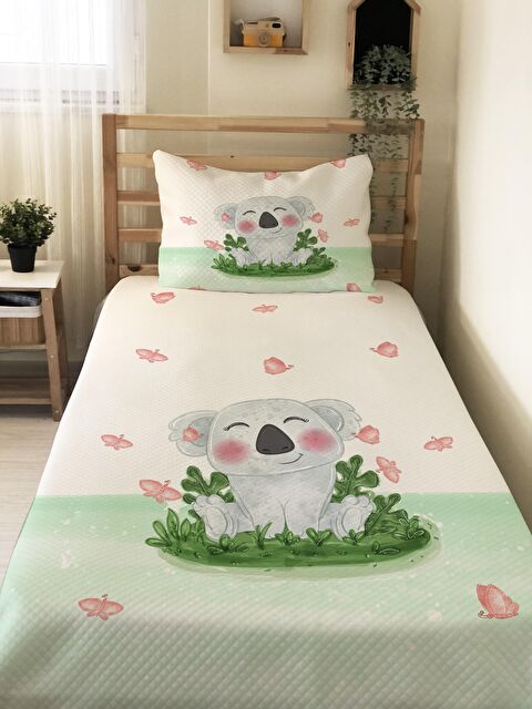 Evmila Panda Desen Tek Kişilik Çocuk Pike Takımı - S000032404-23173