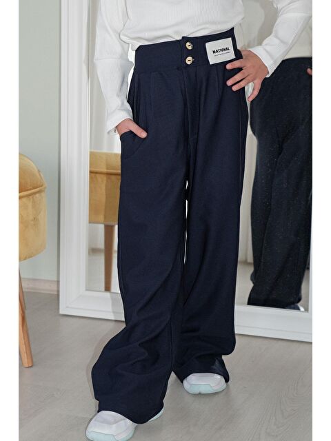 Breeze Kız Çocuk Pantolon Düğmeli Fermuarlı Lacivert (6-7 Yaş) - S000355994-21164