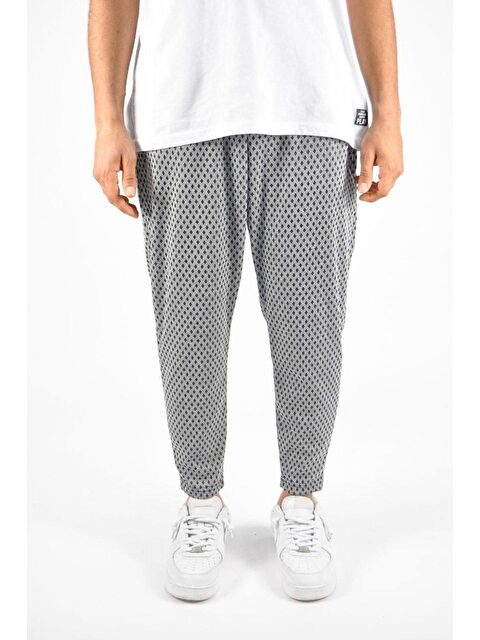 Xhan Gri Baklava Desen Relaxed Erkek Pantolon 3YXE5-46970-03 - S000029266-20600