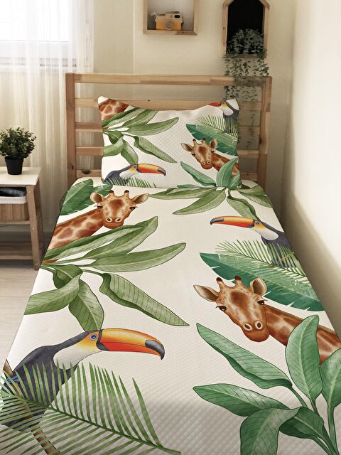 Evmila Zürafa Desen Tek Kişilik Çocuk Pike Takımı - S000032413-23173