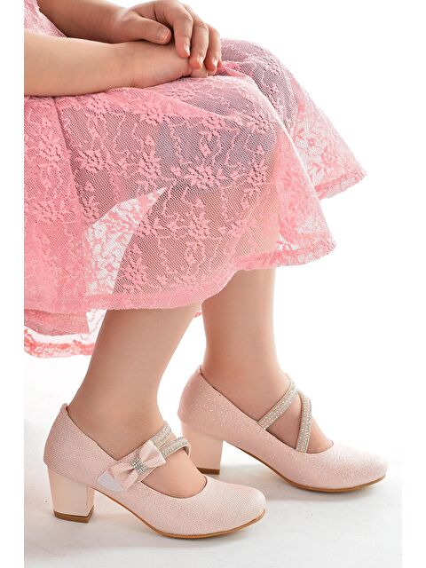 Kiko Kids Aisha Kum Simli Günlük Kız Çocuk 4 Cm Topuklu Abiye Ayakkabı - S000003069-23490