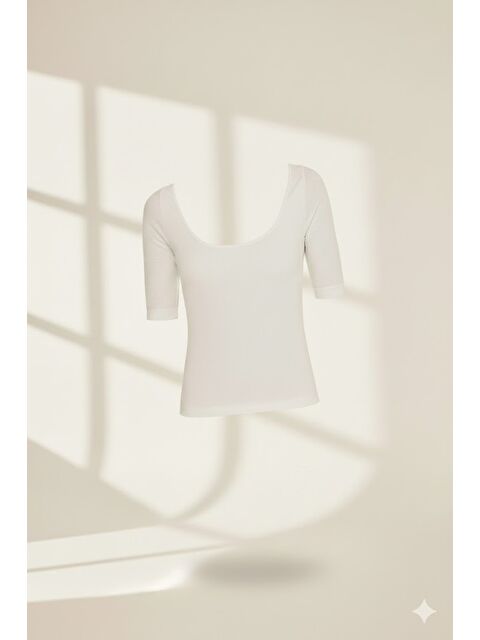 C&City C15014 Dikişsiz Göğsü Açık Kollu Korse Beyaz - S000222344-20063