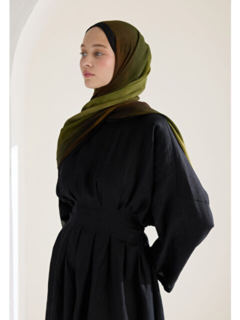 Fresh Scarfs Color Brush Desen Rami Şal Haki